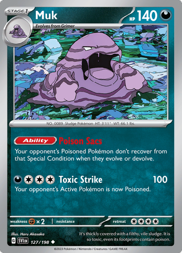 Pokémon TCG SV1: Scarlet & Violet Base 127/198 Muk Uncommon Ungraded