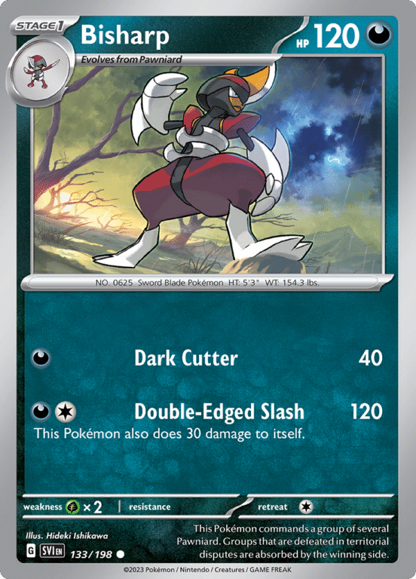 Pokémon TCG SV1: Scarlet & Violet Base 133/198 Bisharp Common Ungraded