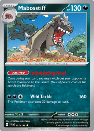 Pokémon TCG SV1: Scarlet & Violet Base 137/198 Mabosstiff Uncommon Ungraded