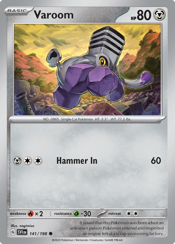 Pokémon TCG SV1: Scarlet & Violet Base 141/198 Varoom Common Ungraded
