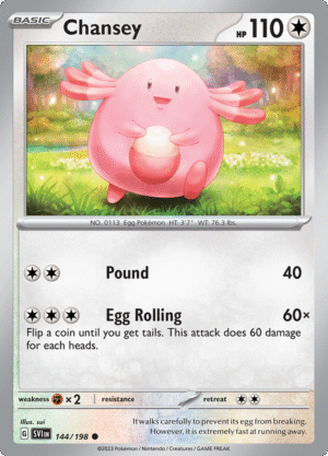 Pokémon TCG SV1: Scarlet & Violet Base 144/198 Chansey Common Ungraded