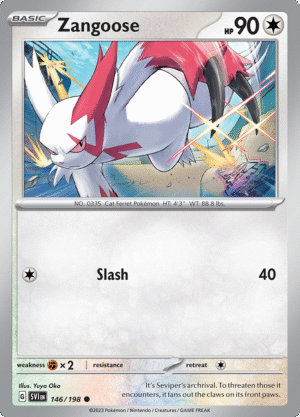 Pokémon TCG SV1: Scarlet & Violet Base 146/198 Zangoose Common Ungraded