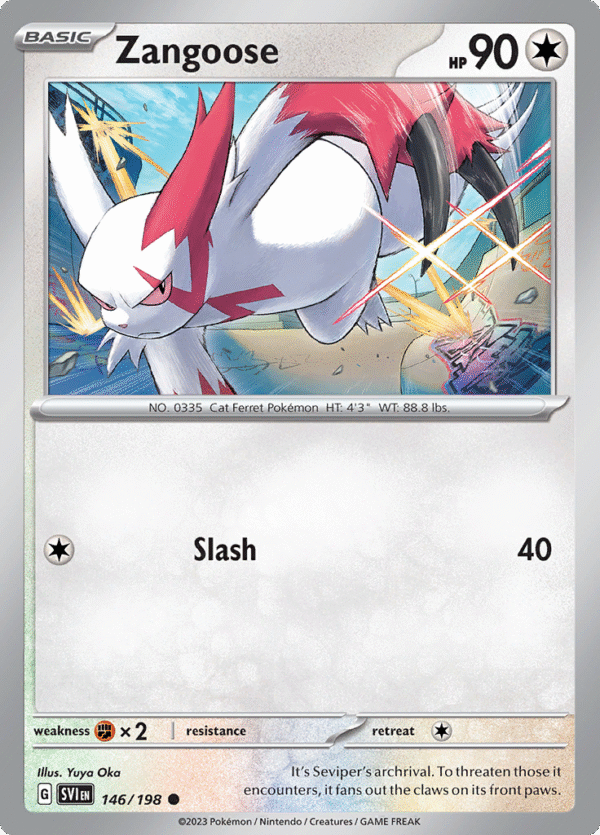 Pokémon TCG SV1: Scarlet & Violet Base 146/198 Zangoose Common Ungraded