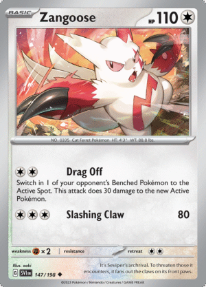 Pokémon TCG SV1: Scarlet & Violet Base 147/198 Zangoose Uncommon Ungraded