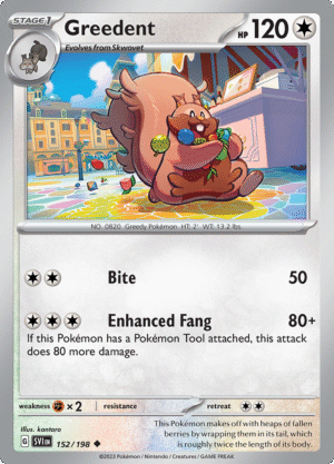 Pokémon TCG SV1: Scarlet & Violet Base 152/198 Greedent Uncommon Ungraded