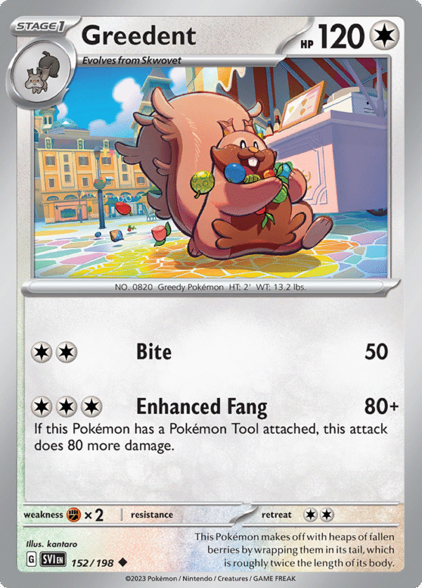 Pokémon TCG SV1: Scarlet & Violet Base 152/198 Greedent Uncommon Ungraded