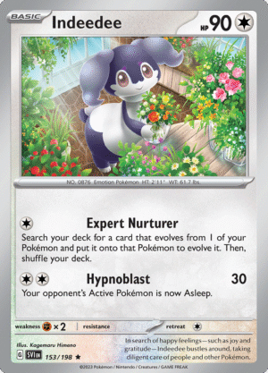 Pokémon TCG SV1: Scarlet & Violet Base 153/198 Indeedee Rare Ungraded