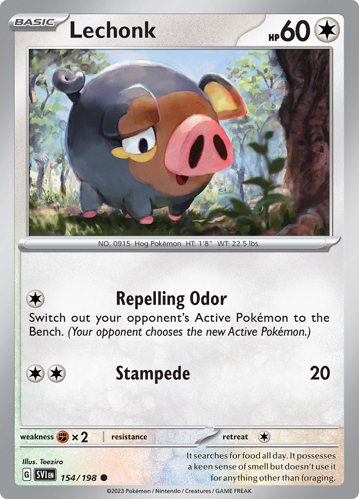 Pokémon TCG SV1: Scarlet & Violet Base 154/198 Lechonk Common Ungraded