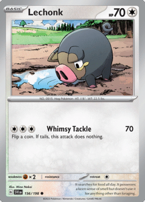 Pokémon TCG SV1: Scarlet & Violet Base 156/198 Lechonk Common Ungraded