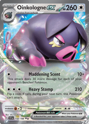 Pokémon TCG SV1: Scarlet & Violet Base 158/198 Oinkologne ex Double Rare Ungraded