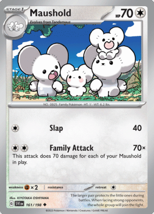 Pokémon TCG SV1: Scarlet & Violet Base 161/198 Maushold Uncommon Ungraded