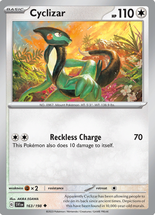 Pokémon TCG SV1: Scarlet & Violet Base 163/198 Cyclizar Uncommon Ungraded