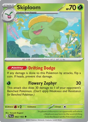 Pokémon TCG SV2: Paldea Evolved 002/193 Skiploom Uncommon Ungraded
