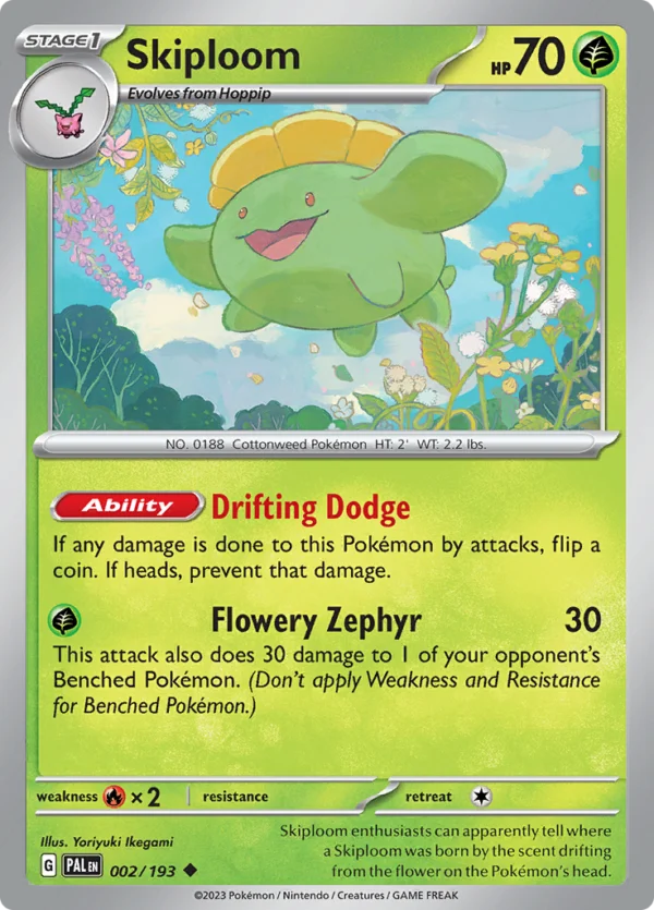 Pokémon TCG SV2: Paldea Evolved 002/193 Skiploom Uncommon Ungraded