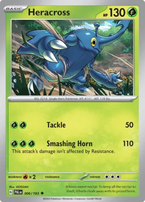 Pokémon TCG SV2: Paldea Evolved 006/193 Heracross Uncommon Ungraded