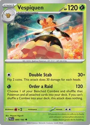 Pokémon TCG SV2: Paldea Evolved 009/193 Vespiquen Uncommon Ungraded