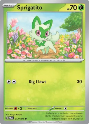 Pokémon TCG SV2: Paldea Evolved 013/193 Sprigatito Common Ungraded