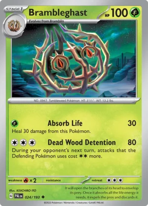 Pokémon TCG SV2: Paldea Evolved 024/193 Brambleghast Uncommon Ungraded