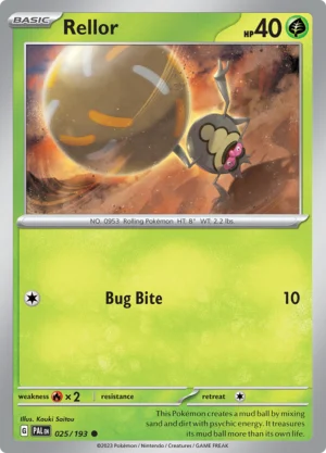 Pokémon TCG SV2: Paldea Evolved 025/193 Rellor Common Ungraded