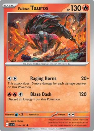 Pokémon TCG SV2: Paldea Evolved 028/193 Paldean Tauros Uncommon Ungraded