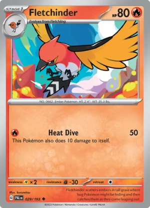 Pokémon TCG SV2: Paldea Evolved 029/193 Fletchinder Uncommon Ungraded