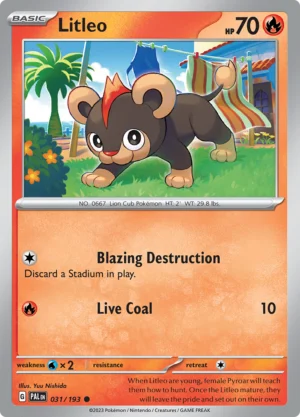 Pokémon TCG SV2: Paldea Evolved 031/193 Litleo Common Ungraded