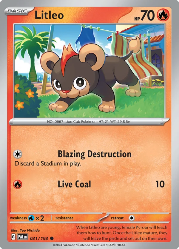 Pokémon TCG SV2: Paldea Evolved 031/193 Litleo Common Ungraded