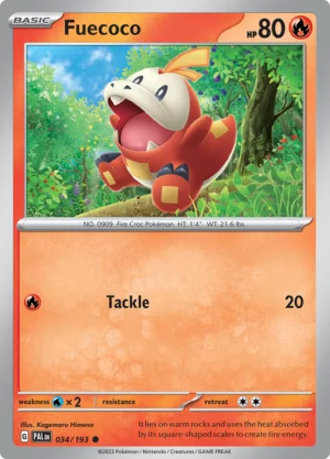 Pokémon TCG SV2: Paldea Evolved 034/193 Fuecoco Common Ungraded