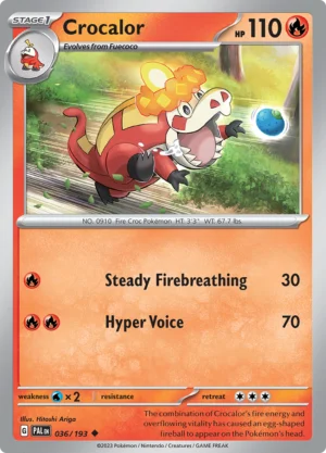 Pokémon TCG SV2: Paldea Evolved 036/193 Crocalor Uncommon Ungraded