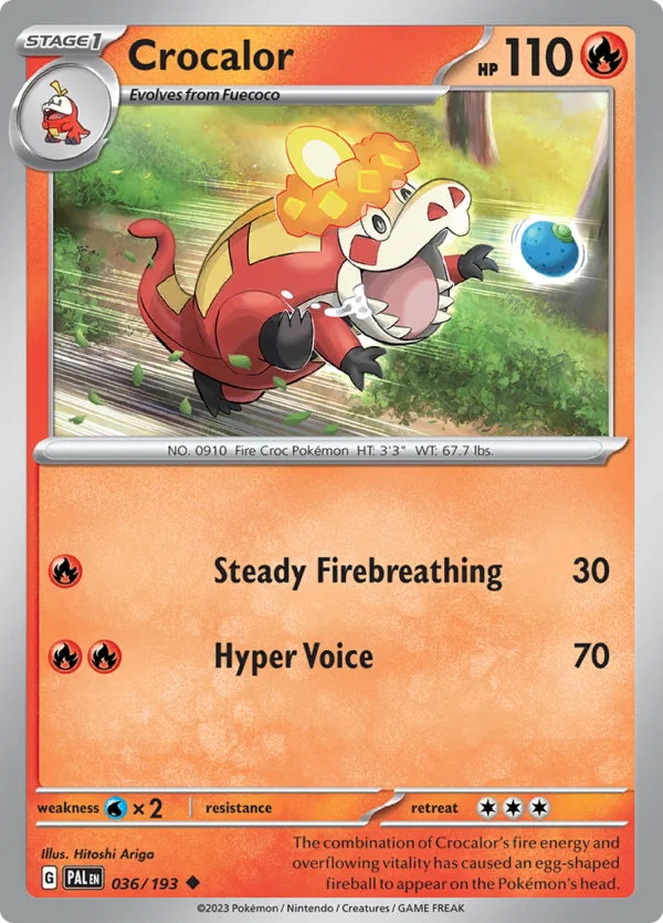 Pokémon TCG SV2: Paldea Evolved 036/193 Crocalor Uncommon Ungraded