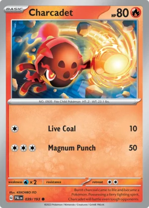 Pokémon TCG SV2: Paldea Evolved 039/193 Charcadet Common Ungraded