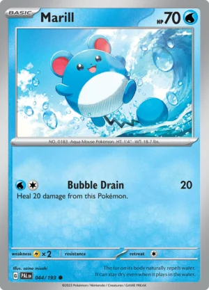 Pokémon TCG SV2: Paldea Evolved 044/193 Marill Common Ungraded