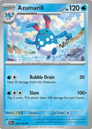 Pokémon TCG SV2: Paldea Evolved 045/193 Azumarill Uncommon Ungraded