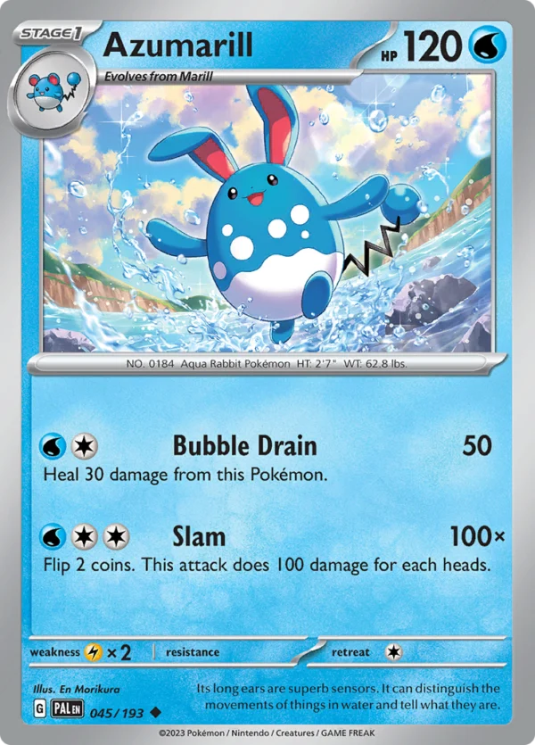 Pokémon TCG SV2: Paldea Evolved 045/193 Azumarill Uncommon Ungraded