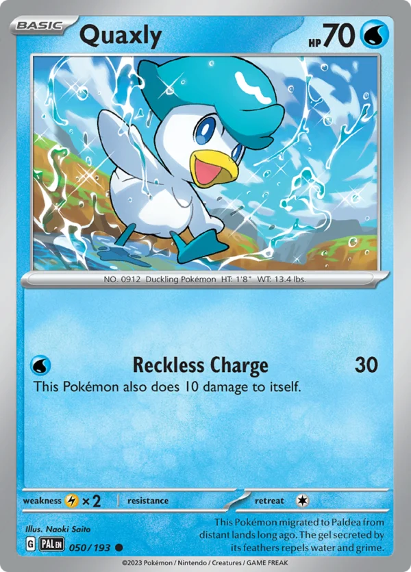 Pokémon TCG SV2: Paldea Evolved 050/193 Quaxly Common Ungraded