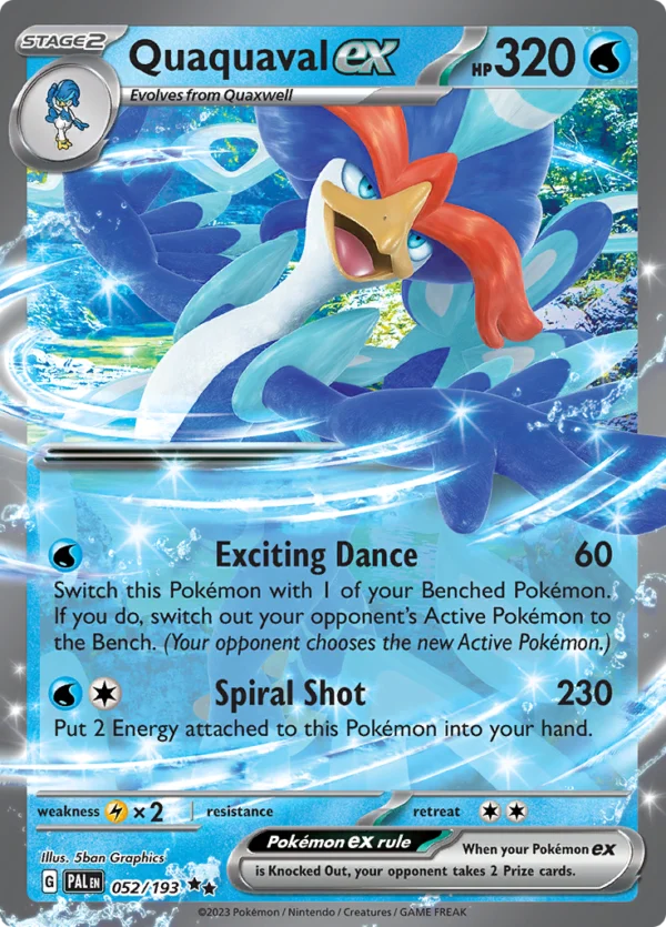 Pokémon TCG SV2: Paldea Evolved 052/193 Quaquaval ex Double Rare Ungraded