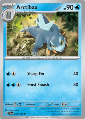 Pokémon TCG SV2: Paldea Evolved 059/193 Arctibax Uncommon Ungraded