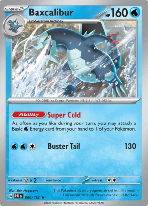 Pokémon TCG SV2: Paldea Evolved 060/193 Baxcalibur Rare Ungraded