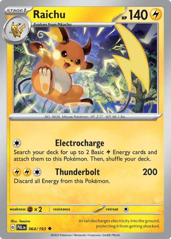 Pokémon TCG SV2: Paldea Evolved 064/193 Raichu Uncommon Ungraded