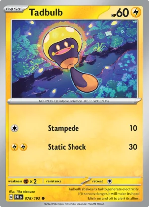 Pokémon TCG SV2: Paldea Evolved 078/193 Tadbulb Common Ungraded