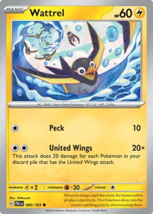 Pokémon TCG SV2: Paldea Evolved 080/193 Wattrel Common Ungraded