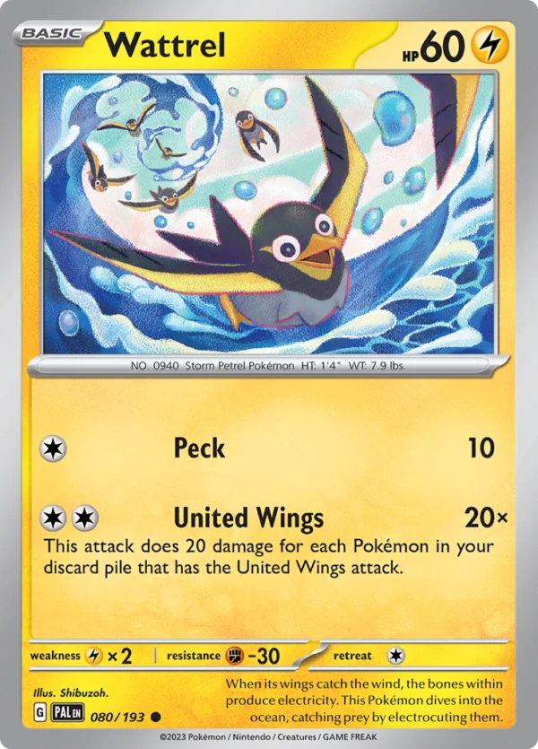 Pokémon TCG SV2: Paldea Evolved 080/193 Wattrel Common Ungraded