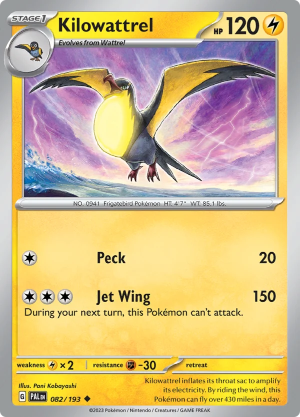 Pokémon TCG SV2: Paldea Evolved 082/193 Kilowattrel Uncommon Ungraded