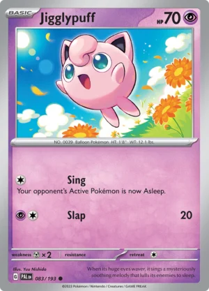Pokémon TCG SV2: Paldea Evolved 083/193 Jigglypuff Common Ungraded