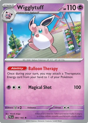 Pokémon TCG SV2: Paldea Evolved 084/193 Wigglytuff Rare Ungraded
