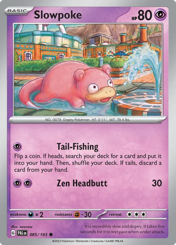 Pokémon TCG SV2: Paldea Evolved 085/193 Slowpoke Common Ungraded