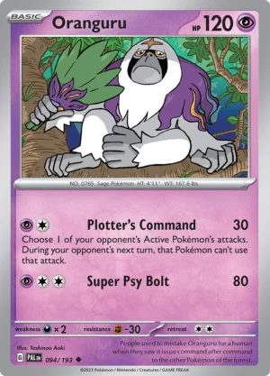 Pokémon TCG SV2: Paldea Evolved 094/193 Oranguru Uncommon Ungraded
