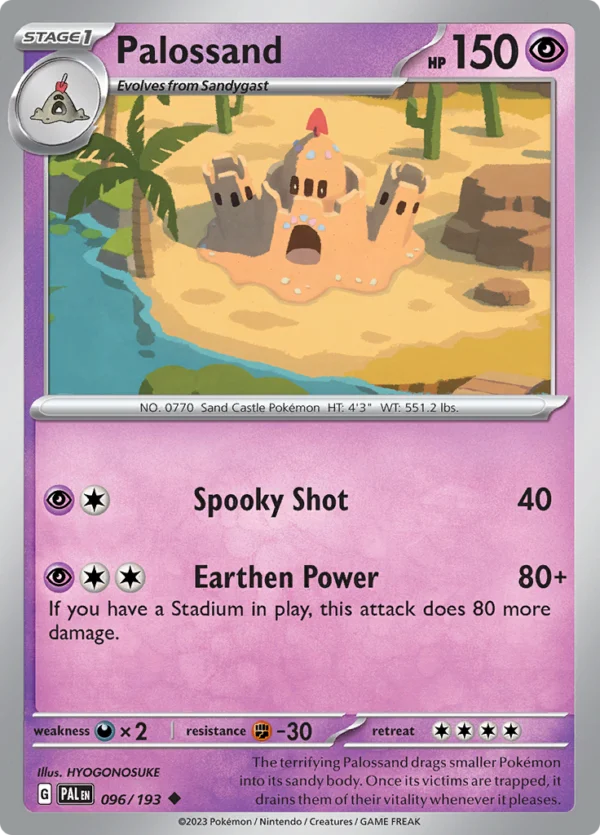 Pokémon TCG SV2: Paldea Evolved 096/193 Palossand Uncommon Ungraded