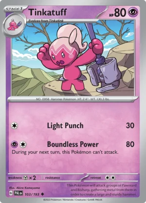 Pokémon TCG SV2: Paldea Evolved 103/193 Tinkatuff Uncommon Ungraded