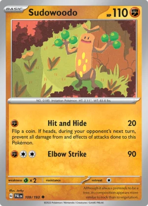 Pokémon TCG SV2: Paldea Evolved 109/193 Sudowoodo Uncommon Ungraded